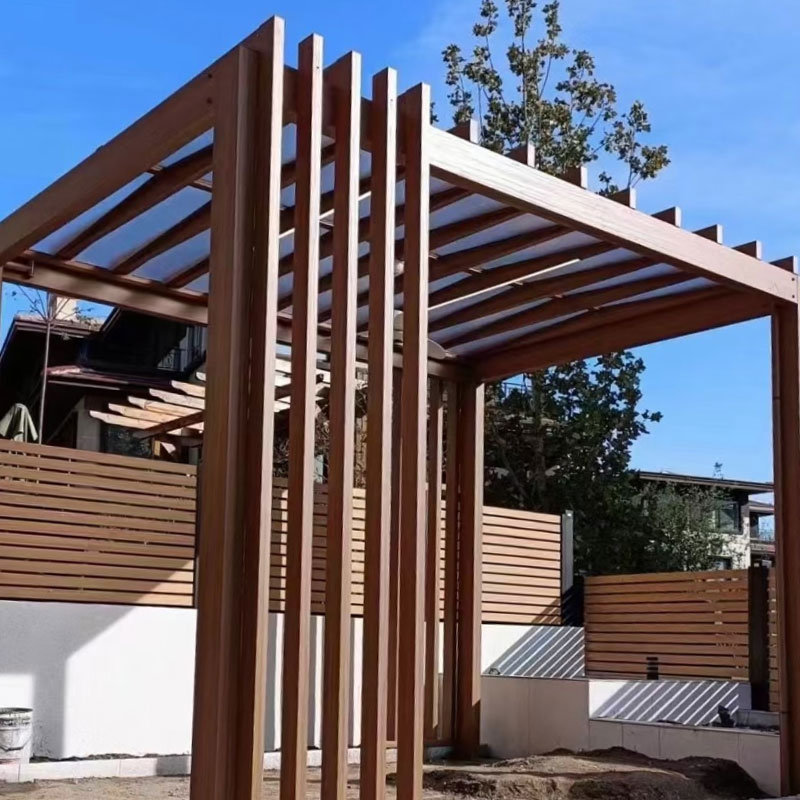 Pergola van metaal imitatiehout